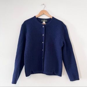 Vintage Orvis Wool Cardigan with Silver Buttons Size 14